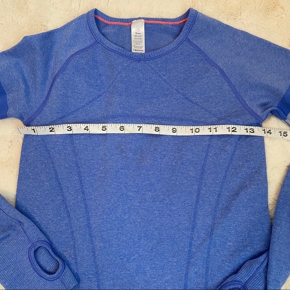 Ivivva lululemon Sz 12 blue Fly tech Thumbhole - Picture 8 of 9